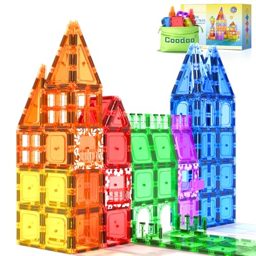 Coodoo 60 PCS Magnetic Building Tiles Kids Toys STEM...