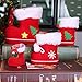 2PCS Christmas Candy Boots with Pom Pom Bell Holiday Cnady Bag Christmas Stocking Mini Santa Boots for Fireplace