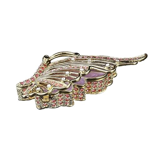 YOPI Butterfly Jewelry Box Enamel Trinket Box Alloy Treasure Chest Box Jewellery Organizer Keepsake for Charms Earrings