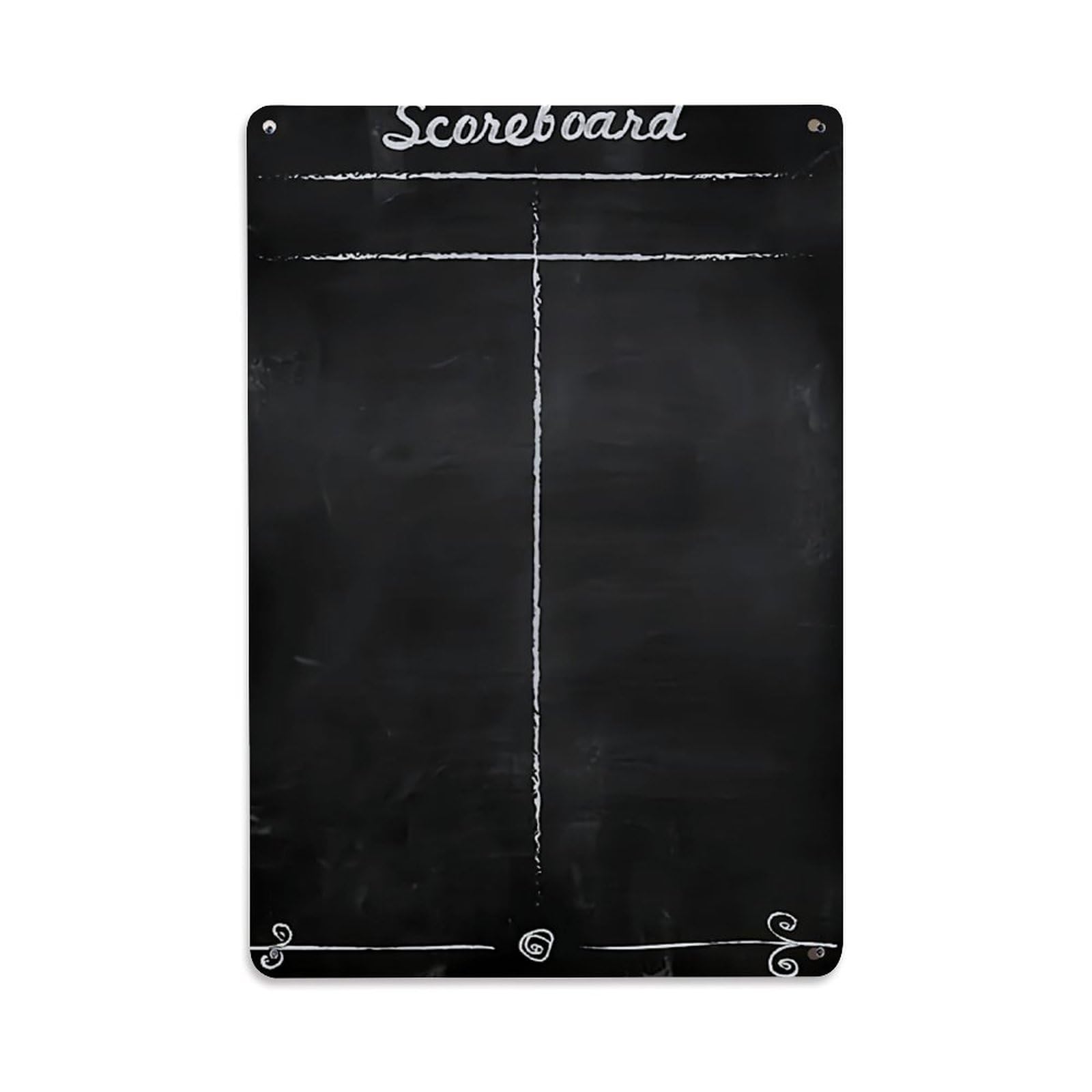 Jdfenggu Vintage Chalkboard Scoreboard With White Lines Retro Metal Tin Sign, Metal Poster For Bar, Home, Man Cave, Kitchen, Laundry Room Art Decor 8X12 Inch