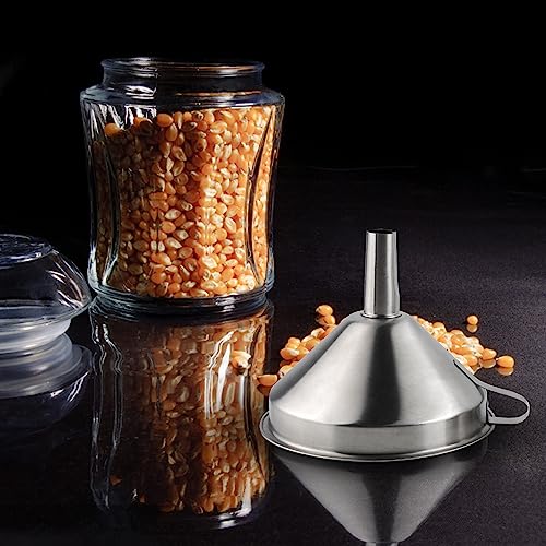 Iof 6Pcs Stainless Steel Large Funnel Set, Metal Funnels For Filling Bottles For Kitchen Use With Mesh Oil Strainer Filter Food Grade Cooking Spice Powder Protein Funnel Set Of 3 Powder Dispenser #TOP5