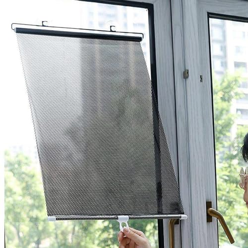 Temporary Blinds with Suction Cups No Drill Window Coverings Stick On Privacy Shades for Kitchen Bathroom Bedroom Windows (40W x 60H cm)