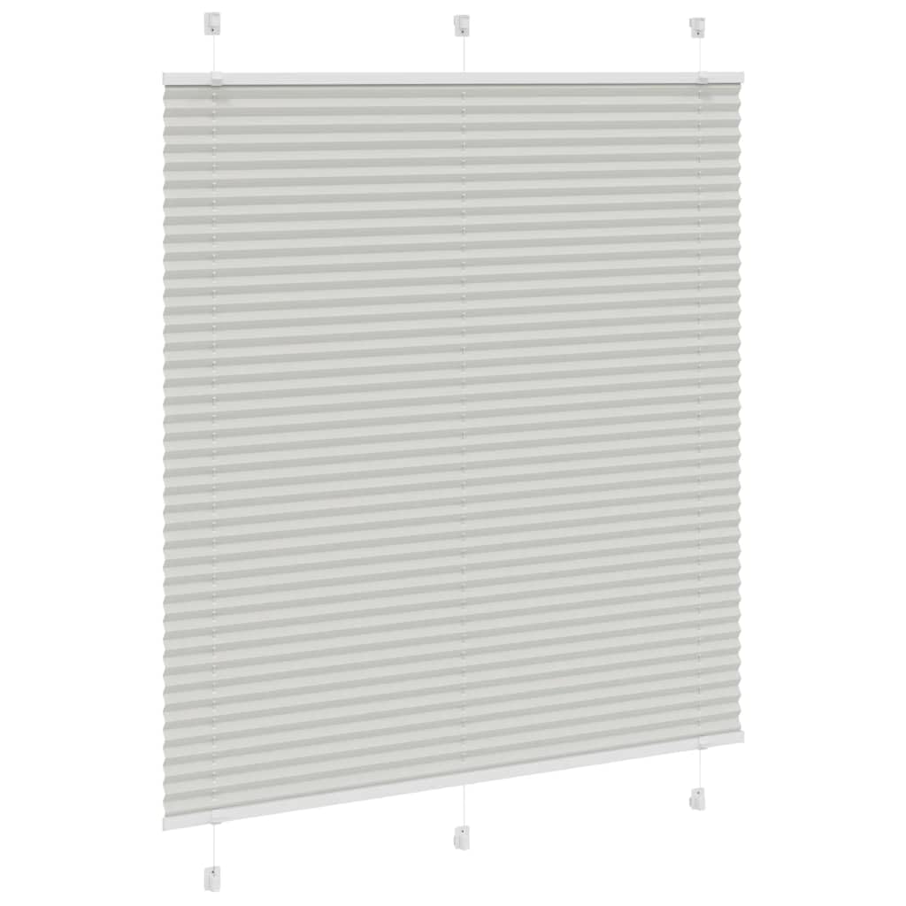 Roleta plisowana, jasnoszara, 115 x 100 cm, szerokość materiału 114,4 cm, z poliestru, roleta plisowana, bez wiercenia, ochrona przed spojrzeniami, roleta zaciskowa z dwoma możliwościami montażu