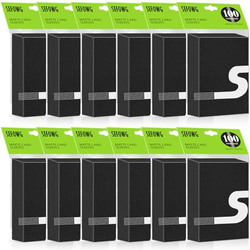 1200 Count Black Card Sleeves Matte Card Sleeves Standard Magic Cards Sleeve for MTG TCG Sturdy Shuffling Deck Protectors for MTG TCG Trading Sports Baseball Game Cards