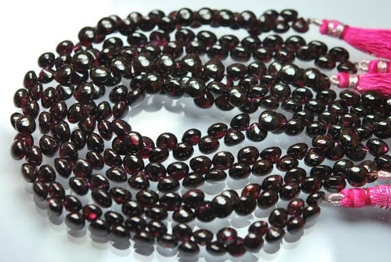 Grenat naturel briolette oignon 7mm pour éliminer les perles ternes