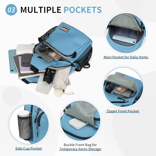 Image of Convertible Sling Bags for Women Men, Lightweight Crossbody Backpack Daypack Fit for 7.9 inch Tablet for Casual Travel Sport Hiking (Blue)
