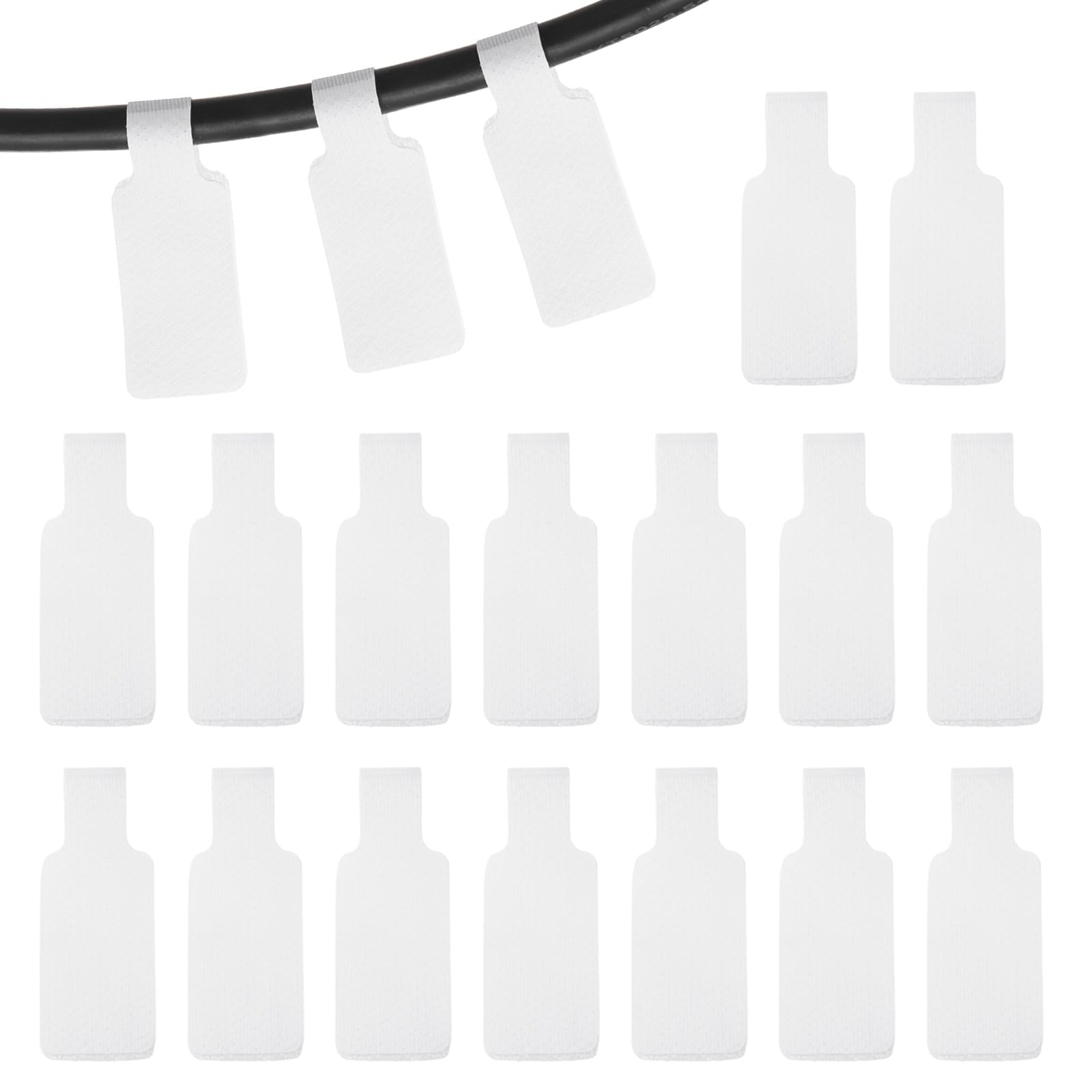 PATIKIL 16Pcs Cable Labels Tags, 1.8" Write on Wire Tags Cord Labels Hook Loop Rectangle Cable Ties for Electronics Organize Wire Classify Identification Management, White