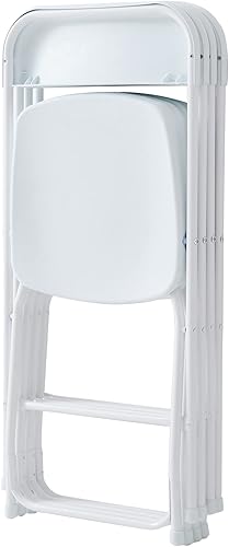 HJhomeheart Silla de comedor plegable con asiento y respaldo de plástico, sillas de comedor plegables de aceroplástico, sillas de plástico plegables