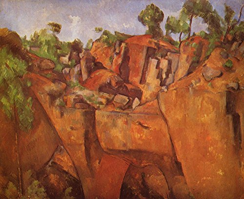 Art Paul Cezanne Orange Bricks grand tableau mural salon avec cadre noir chic