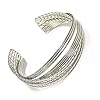 Linpeng-Twisted-Style-Metal-Open-Cuff-Women-Bangle-Bracelet-Silver Linpeng Twisted Style Metal Open Cuff Women Bangle Bracelet, Silver