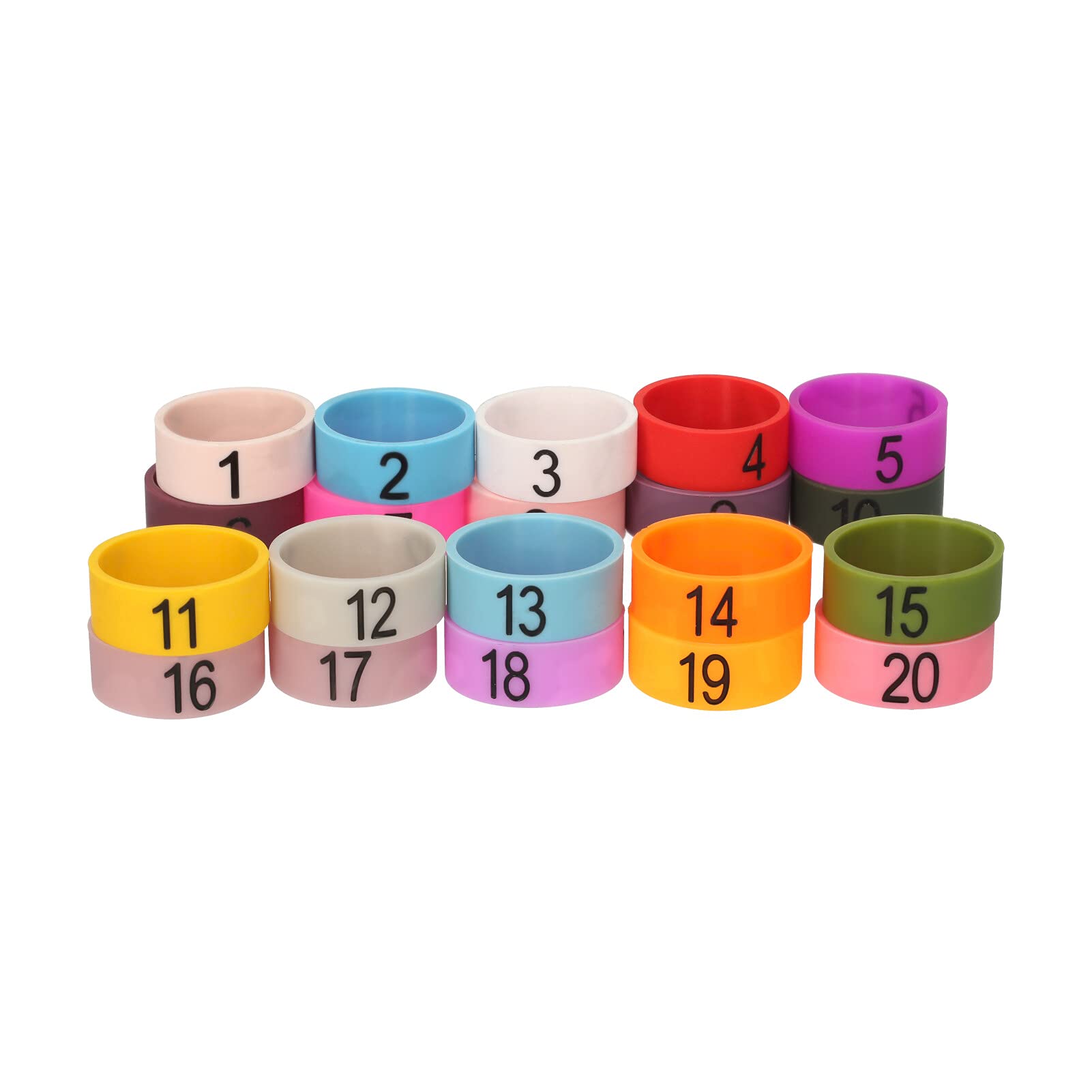 20 PCS Mikrofon Farbige ID-Ringe 20 Mehrfarbiger weicher Silikonring zum Unterscheiden verschiedener Mikrofone (zufällige Farbe),ID-Ring für Mikrofon