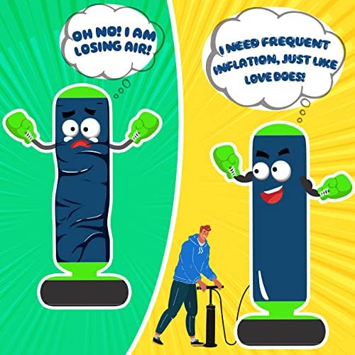 QPAU Inflatable Punching Bag, 48 Inch Stable Inflatable Boxing Bag for 3-6 Kids,Dinosaur Toy & Gifts for Boys and Girls, Kids Boxing Set for Practicing Karate, Taekwondo 7 51tVQFHVeEL. AC
