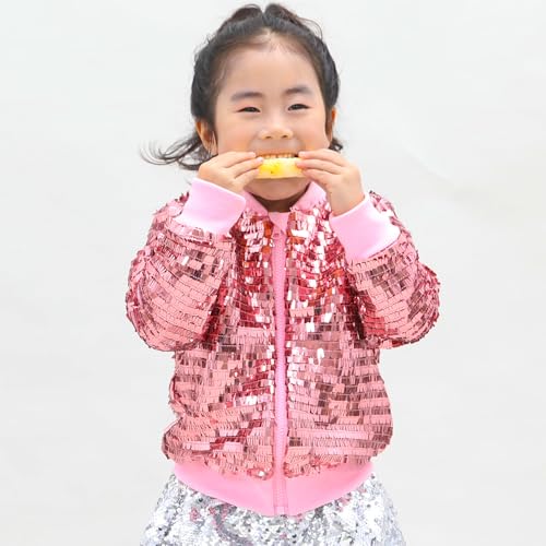 YIYI Girls Jackets Sequin Bomber Glitter Sparkly Varsity Kids Shiny Trendy Birthday Party Clothes Halloween Christmas2