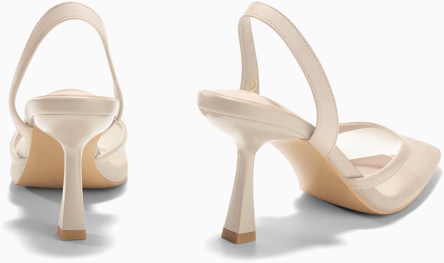 Coutgo Womens Slingback High Heels Sandals Mesh Closed Pointed Toe Stiletto Pumps Party Wedding Dress Shoes - Image 6