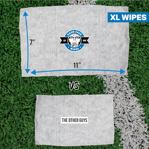 Game Face Cooling Face Wipes 25 Count XL Size Compostable Cloth Naturally Formulated and Lightly Scented Hydrating, Energizing, and Invigorating Wipes for Athletic, Sport, and On The Go Needs. - Image 5