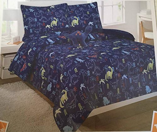 navy dinosaur bedding