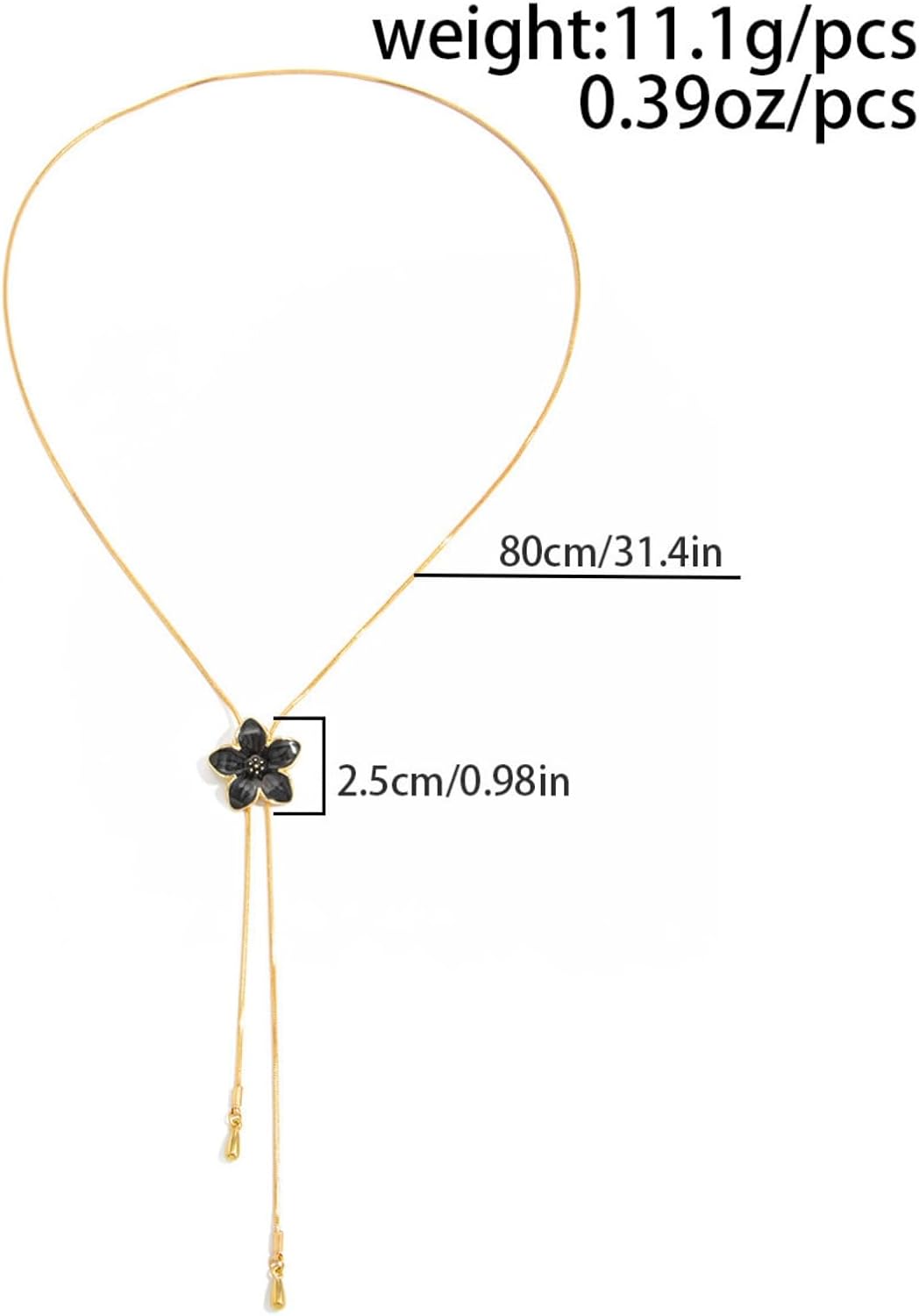 Enamel Colorful Flower Pendant Necklace for Women Simple Long Metal Adjustable Pull Chain Necklace Adjustable Y Shape Gold Flower Body Chain Fashion Y2K Jewelry image 5