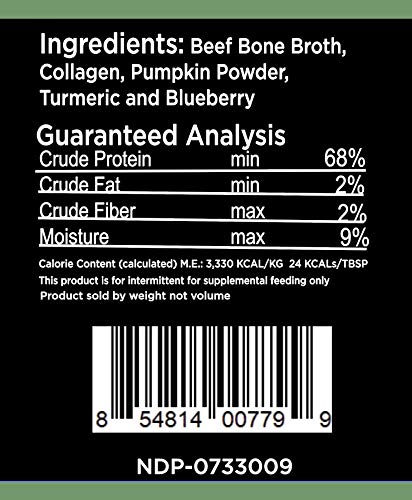 Nature's Diet Pet Bone Broth Protein Powder with Pumpkin, Fish Oil and Turmeric (Beef, 16 oz = 159 Servings): Hip & Joint 6 Ounce (Pack of 1)