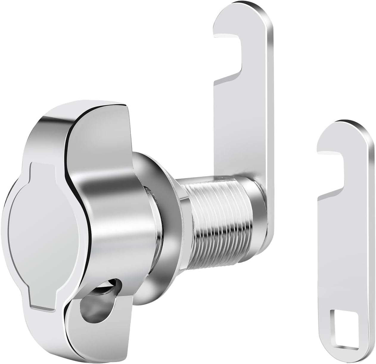 1-1/5" Thumb Operated Offset Cam Lock, Keyless Compartment for RV, Cabinet Mailbox Drawer Latch, 100% Metal Replacement Cylinder for Storage Door(1Pack)