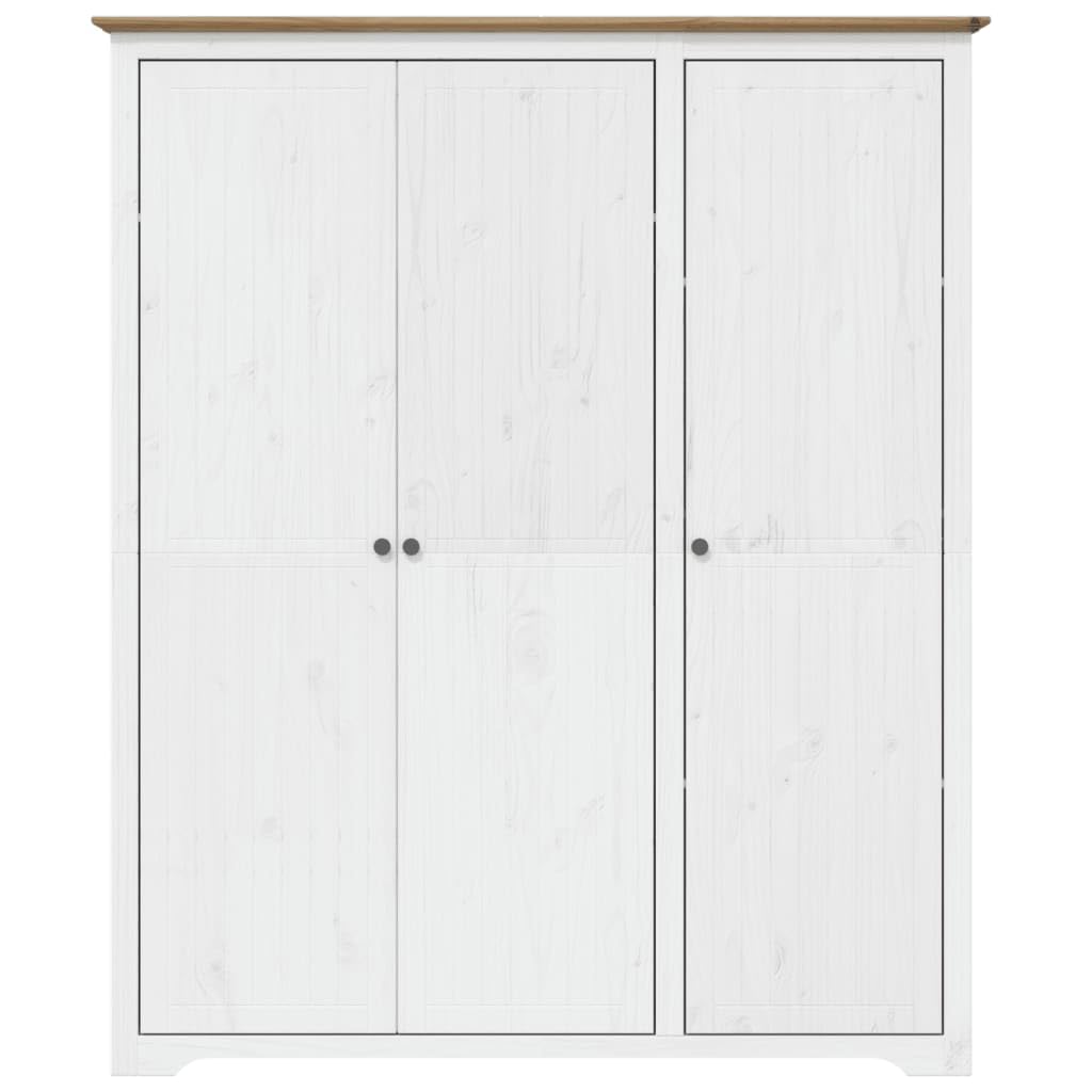 Szafa o dużej wytrzymałości w kolorze białym i brązowym - 151,5 cm Solid Pine Wood Storage Closet with Dust-Proof Doors for Bedroom nization & Stylish Fur Solutions