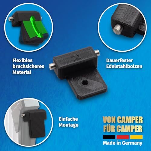 MaJoCompTec® Gelenkkopf-Set passend für Remis Teleskopführung | Ersatzteil Wohnmobil Fenster Verdunkelung | kompatibel mit Ducato Transit Sprinter Master (CAMPERPART GK-REMIfront)