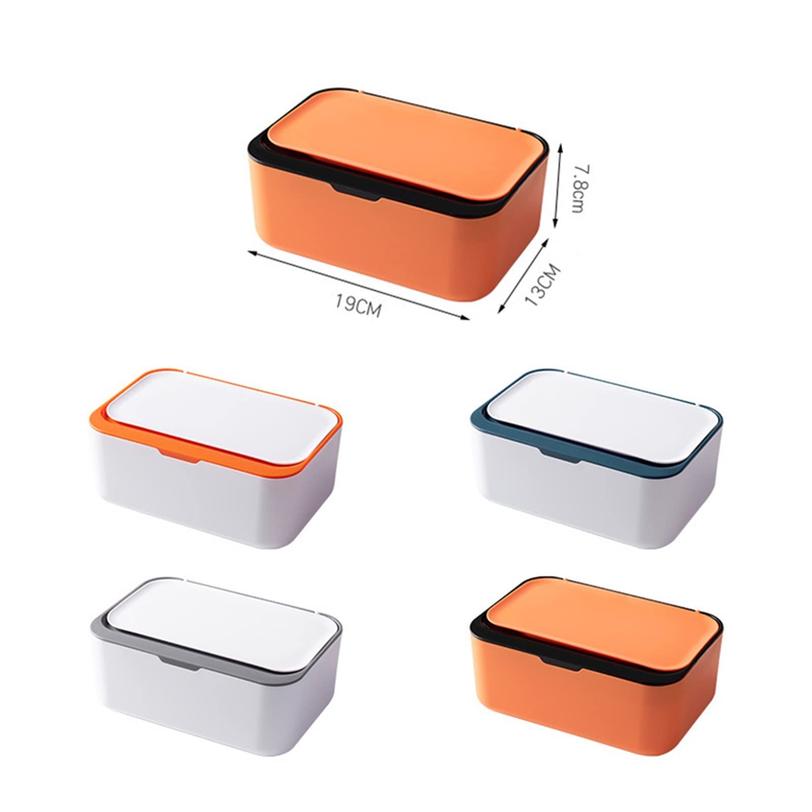 BAtlam Desktop-Tissue-Box-Halter, moderner, staubdichter, einfach zu verwendender Spender für Feuchttücher, passend für das Heimbüro (Farbe: Dunkelgrau) (OneColor Orange)