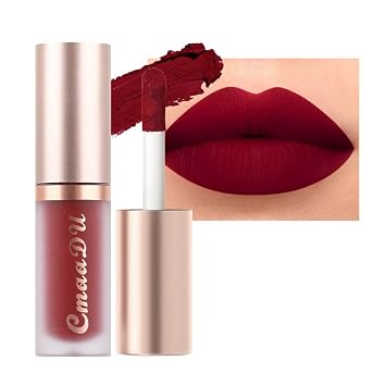 evpct 1Pcs Dark Sexy Red Matte Liquid Lipstick Lip Gloss Glossy Set for Black Women 24 Hour Silky Velvet Lipstick labiales matte larga duracion mate 24 horas originales 06#