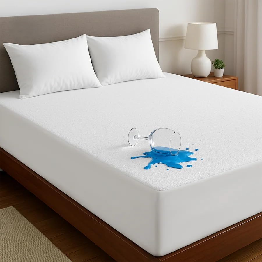 Moonlight Bedding Double Mattress Protector (Packs 4) – Super Absorbent 100% Waterproof Mattress Protector – 30cm Deep Fitted Sheet Style Mattress Cover (White, Super King (180 x 200cm))