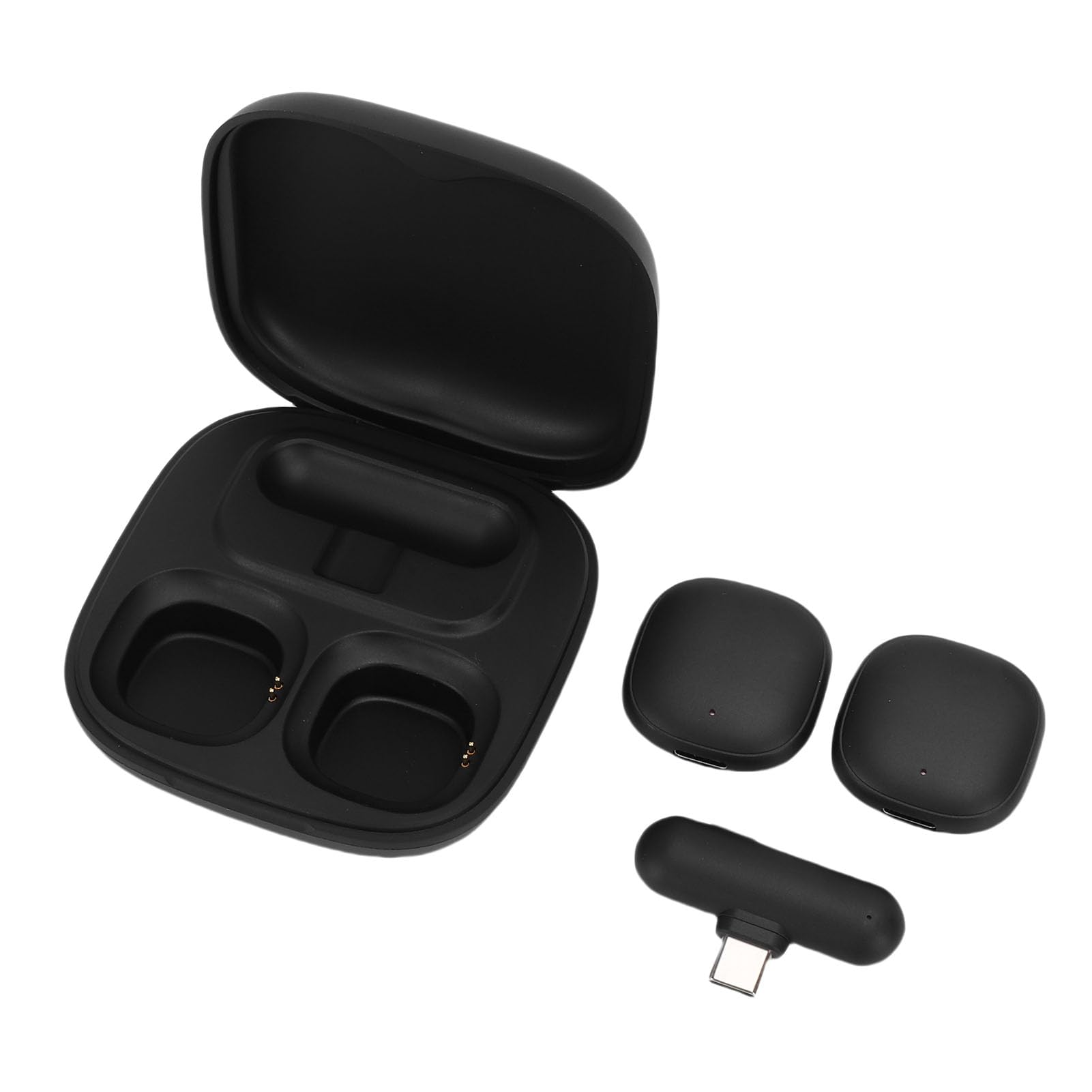 Micrófonos Lavalier Inalámbricos, Micrófonos Magnéticos con Cancelación de Ruido Ai con Estuche de Carga y USB C, Mini Micrófono para Grabación de Video Vlogging Creadores de Contenido