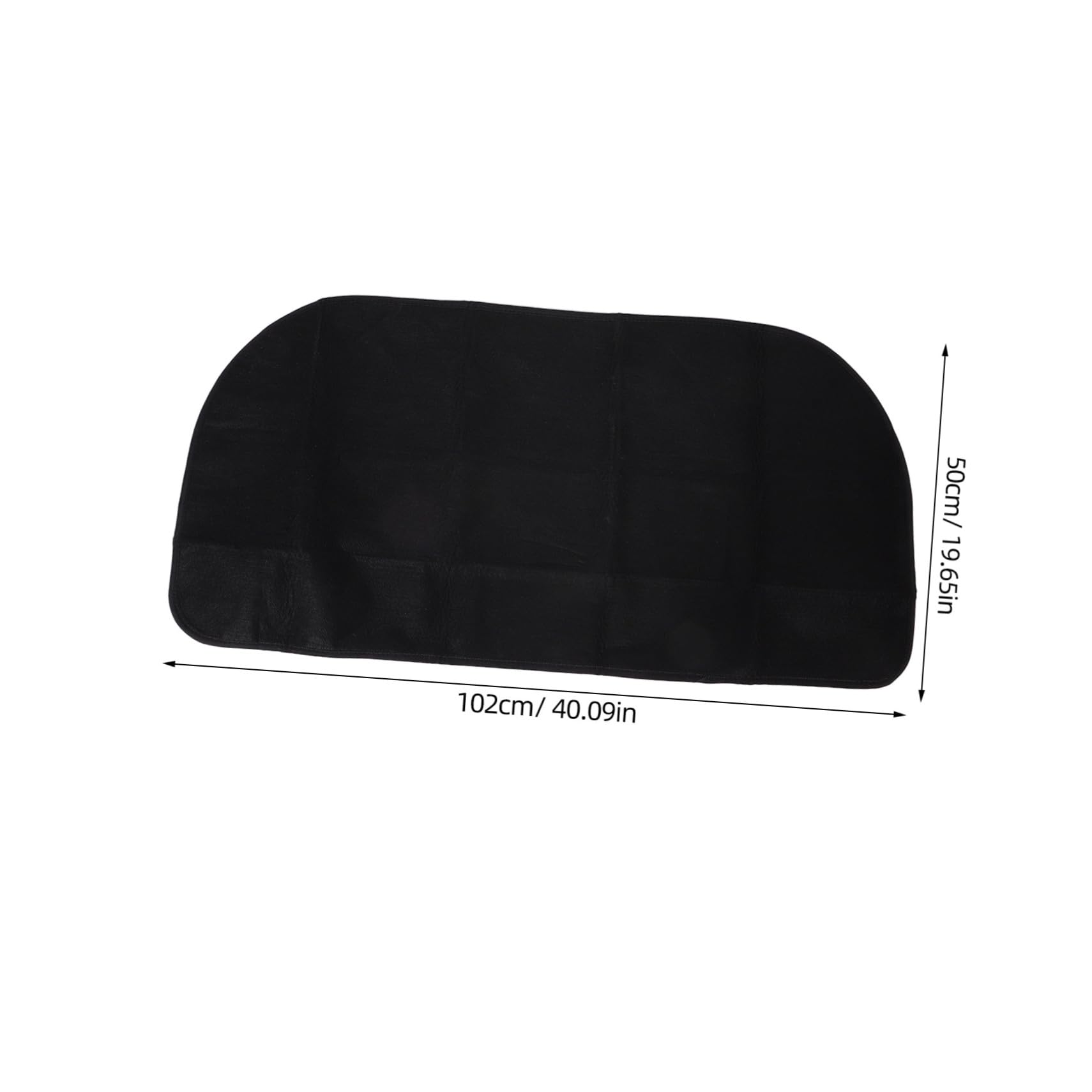 Tappeto PVC Nero e Semicircolare per Stufa Poliestere in Ignifugo | Protezione Pavimento ad Alta Temperatura, per Barbecue e Campeggio, Forma Mezzaluna