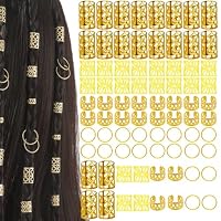 70pcs anelli treccia di capelli, anelli di metallo Dreadlocks Set