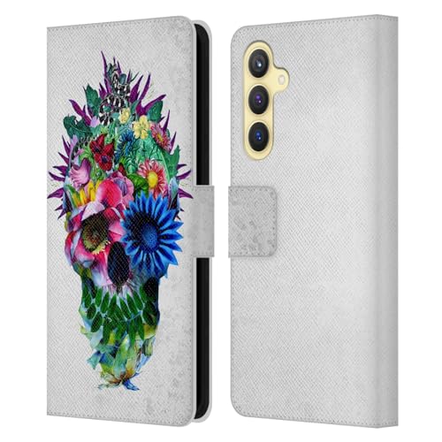 Funda de cuero tipo libro Riza Peker Floral Calaveras para Samsung Galaxy S23 FE 5G