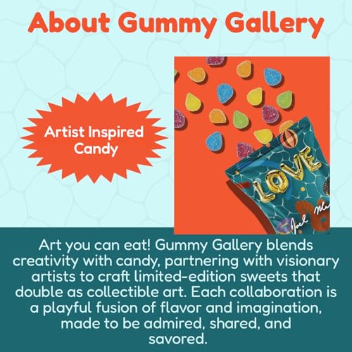 Gummy Gallery Vegan Sour Gummies, Joel Mesler Edition, Soft Chewy Candy with Assorted Fruit Flavors, Non-GMO & No Preservatives, Collectible Art Box for Snacking & More, 4.5 oz - image 7