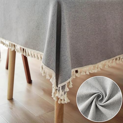 Nappe de Noël et mariage gris clair 140x220cm à offrir pour la maison - 5