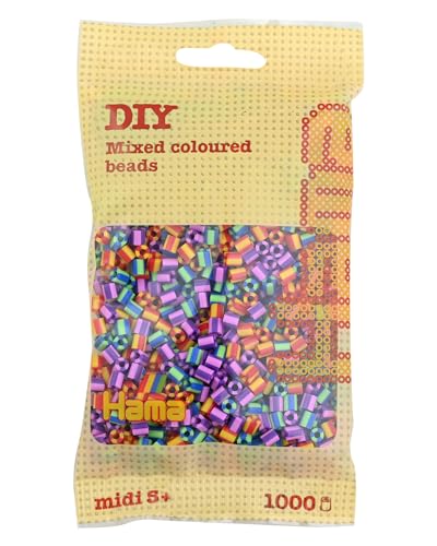 Hama 10.207-92 1,000 Beads in Bag Striped Mix 92, Multicolour