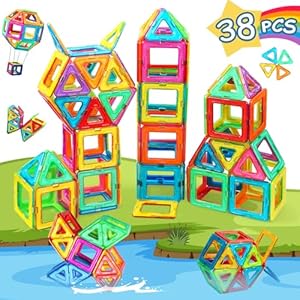 Magnetic Building Blocks toys for 3 year old boys girls Magnetic Tiles for Kids Learning Educational Magnets Construction Set Toys for 3 4 5 6 7 8+ Year Old STEM Toy Christmas Birthday Gift