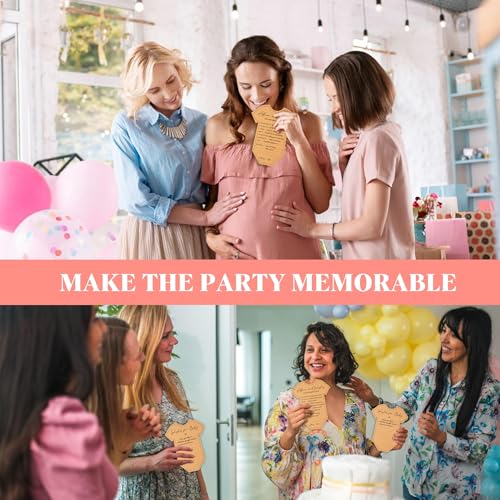 WOODAMORE Baby Shower Advice Cards For Parents To Be - Advice For New Parents Baby Shower Decorations Girl, Wishes For Baby Cards For Baby Shower Games Boy, Advice And Wishes Box Baby Shower Ideas — view 3