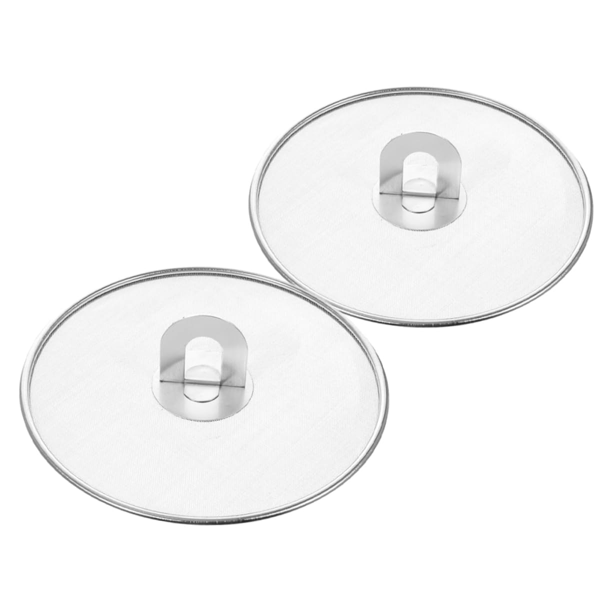 Cabilock 2pcs Stainless Steel Splatter Screen Grease Guard with Foldable Knob for Frying Pans Fine Mesh Oil Cover for Cooking for Frying and Steaming