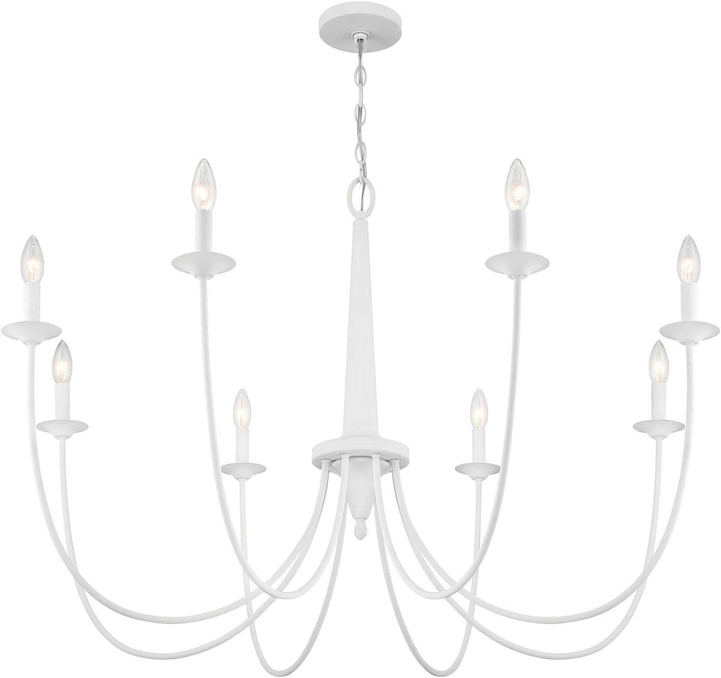 Savoy House 1-1202-8-83 Stonecrest Traditional Modern Farmhouse Chandelier, 8-Light 480 Total Watts, 28" H x 42" W, Bisque White