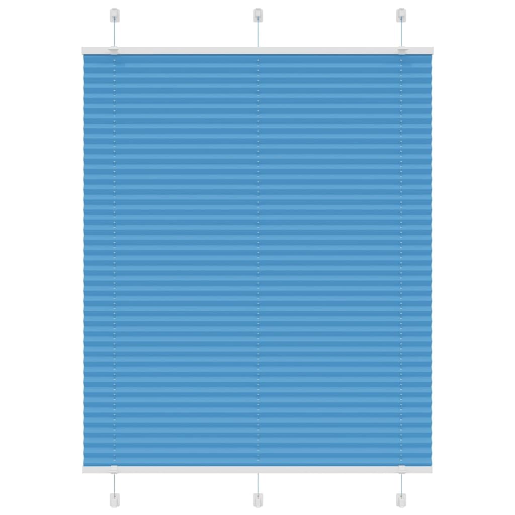 Store plissé bleu 105x150 cm en polyester pour fenêtres de chambre