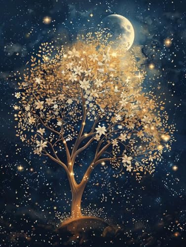 DIY luna cuadros con números adultos para conectar con el arte mediante pintura acrílica