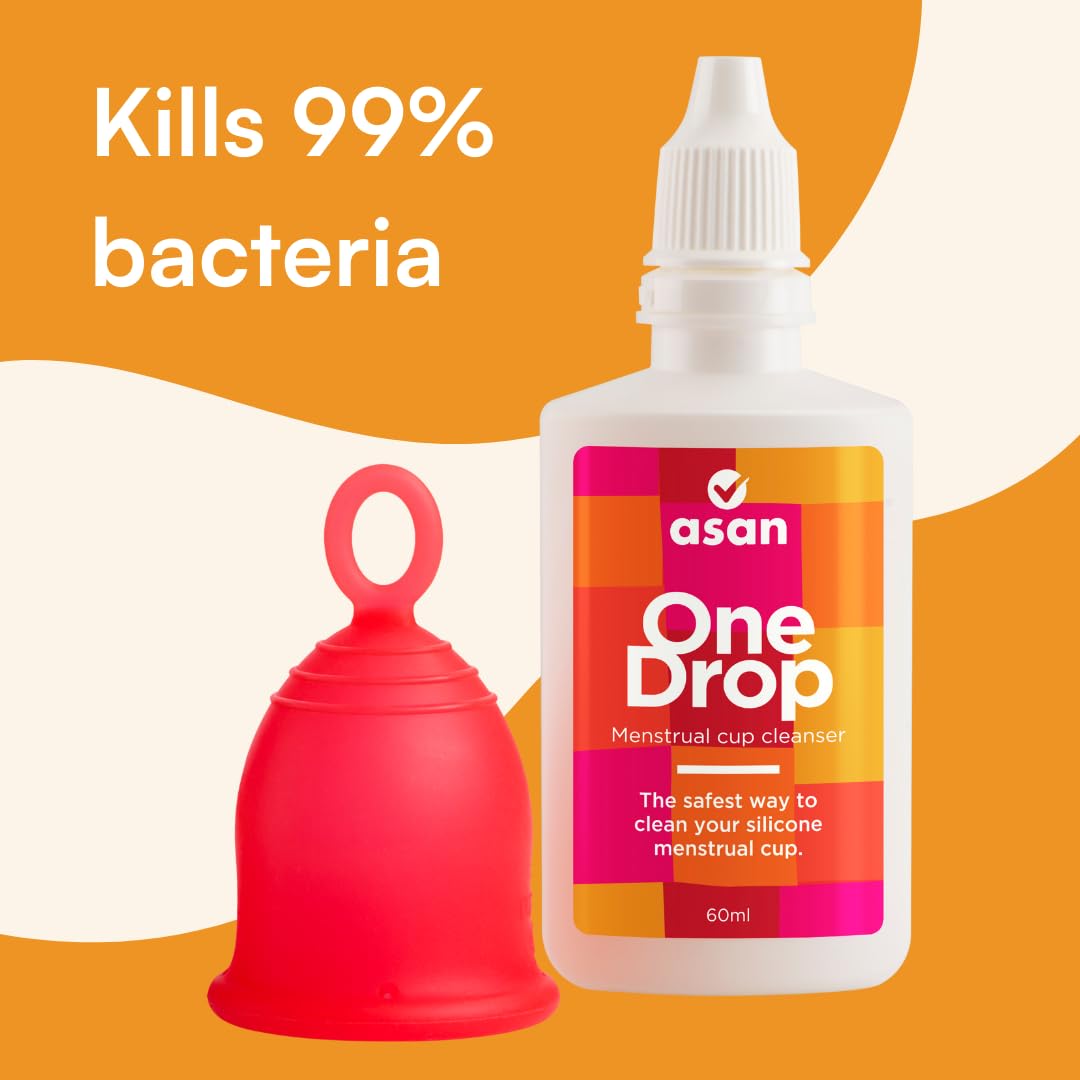Asan OneDrop Menstrual Cup Cleanser I Best Natural Menstrual Cup Wash I Maintains Cup Hygiene I Removes Odour & Stains I 60 ml I Kills 99% of bacteria… 1