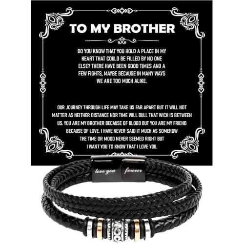 Image of To My Brother Bracelet, Bracelet for Brother from Sister, Gifts from Mom and Dad, Birthday Gift with Message Card and Box