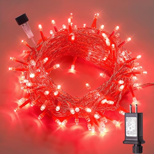 Hopolon Valentines Day Decorations String Lights 33 FT 100 LED Red