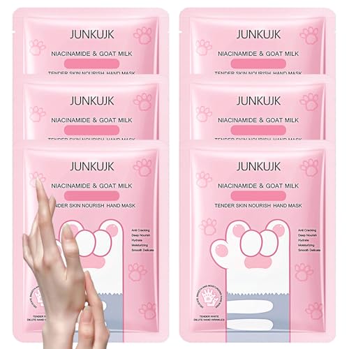 6PCS Hand Masks,Hydrating Hand Masks Moisturizing Gloves Overnight for Dry Cracked Hands,Daily Hand Care Hand Masks Gift Set for Women and Men A
