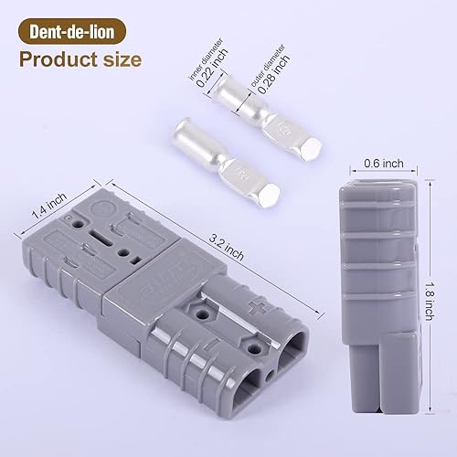 Miniatura 2 de Dent-de-lion Conector de batería de 600 V 50 A 50 Amp Conector de enchufe de conexión rápida para coche, furgoneta, motocicleta, 10 unidades