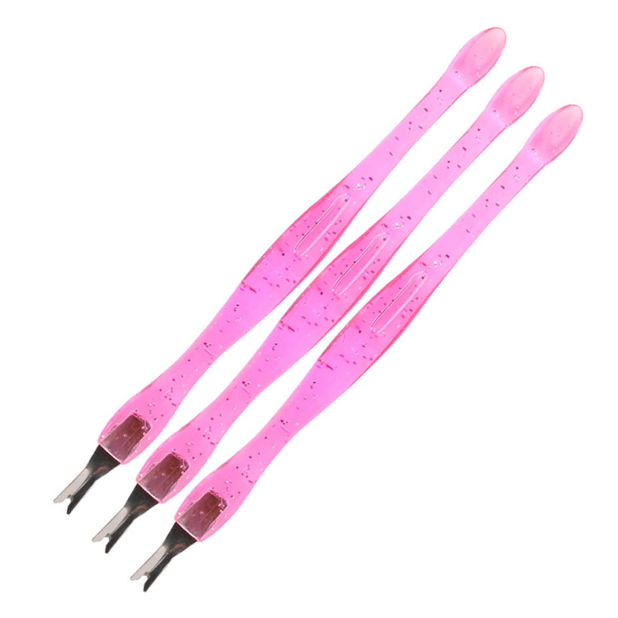 BIUDECO 3pcs Nail Art Tools Set Non- Handle Cuticle Pusher Trimmer Dead Skin Remover Fork for Nail Tech Supplies