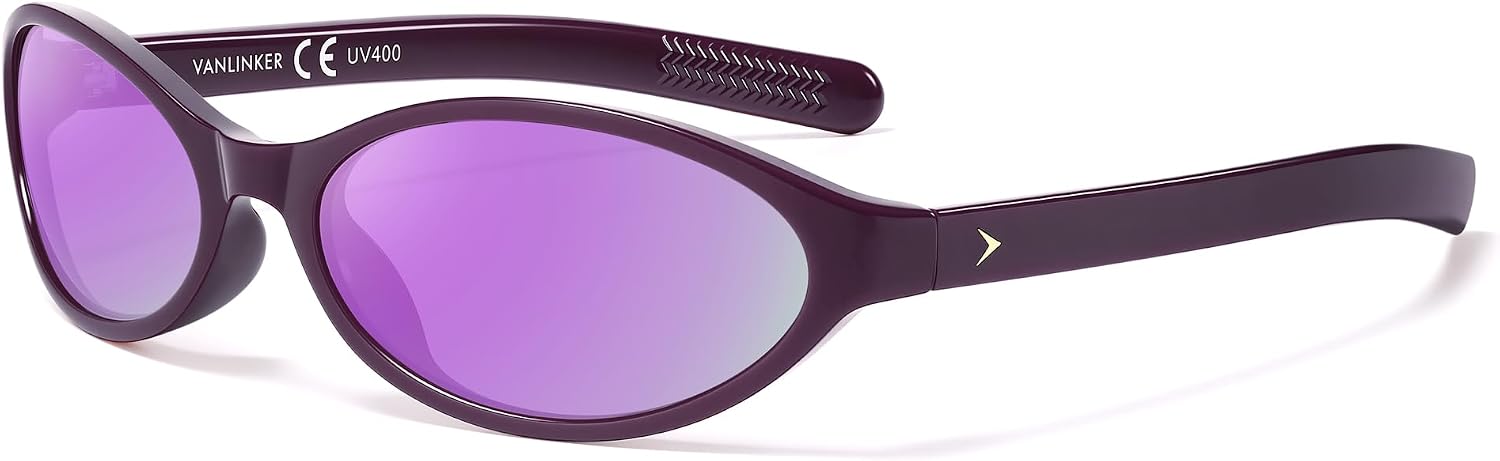 VANLINKER Trendy Wrap Around Oval Y2k Running Sunglasses Women VL9944