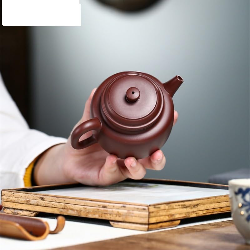 Czajnik Kung Fu do parzenia herbaty 230 ml, fioletowa glina, ręcznie robiony czajnik, surowa ruda, fioletowy czajnik Zhu Mud z sitkiem, zestaw do herbaty Zisha, ceramiczny zestaw do herbaty