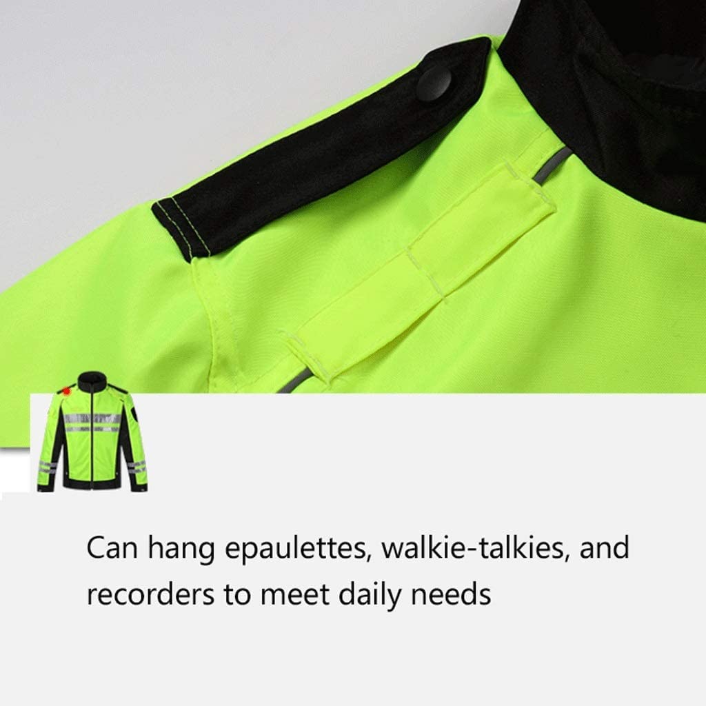 Chaleco de Alta Visibilidad Traje reflectante de ciclismo, chaqueta de seguridad de tela oxford a prueba de agua reflexivo de alta visibilidad fluorescente amarillo Chaleco de Seguridad ( Blue : Grün